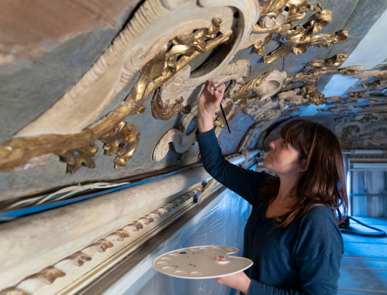Nani Ceiling During Conservation