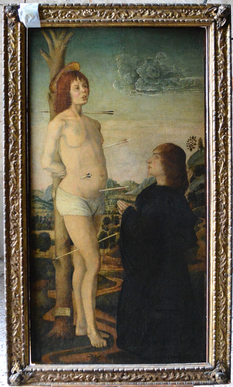 Sebastiano Zuccato Saint Sebastian with Devotee Museo Correr